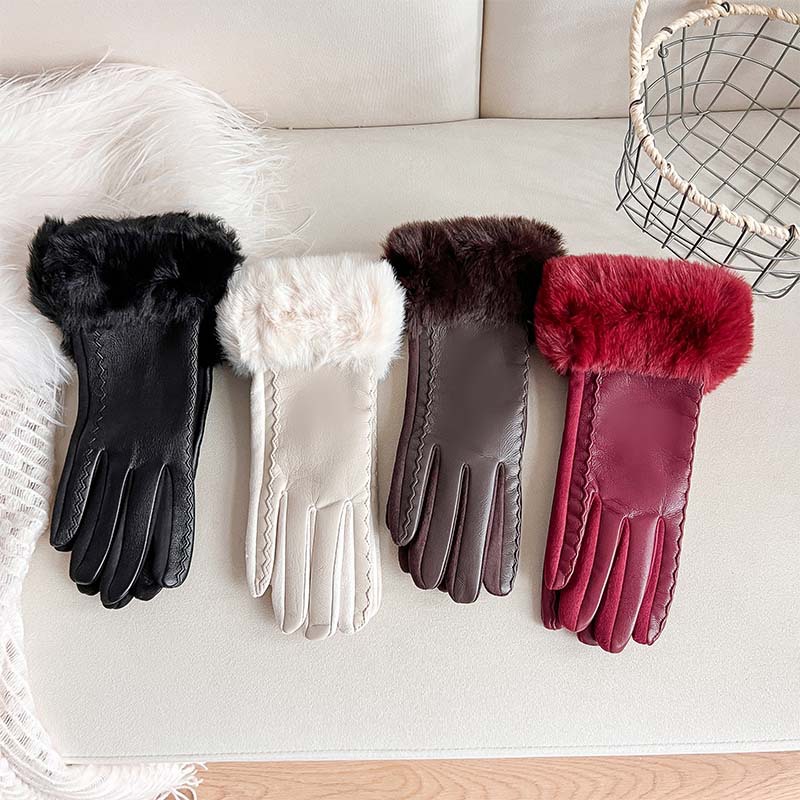 Leather Work Winter Gloves - Women's New Fashion Fake Leather Gloves
