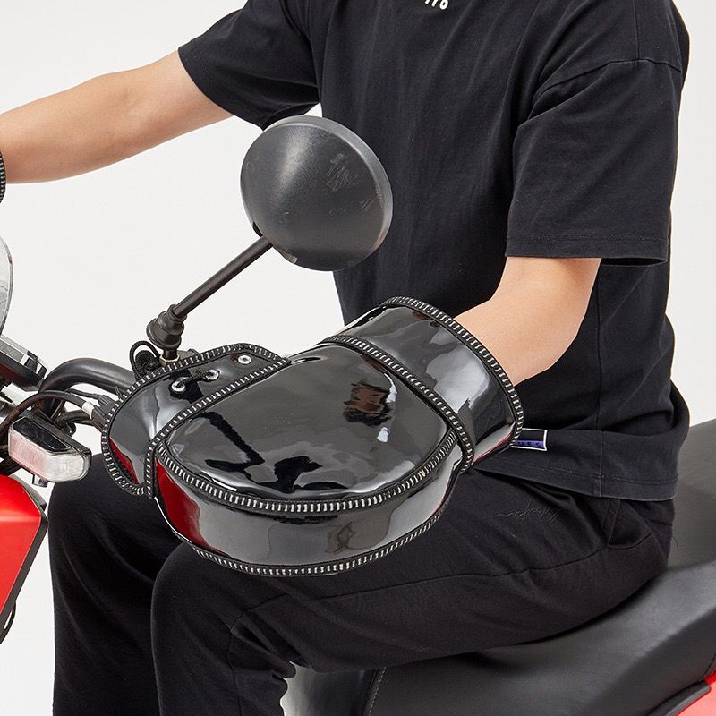 Leather Work Winter Gloves - Protective Motorcycle Scooter Thick Warm Handlebar