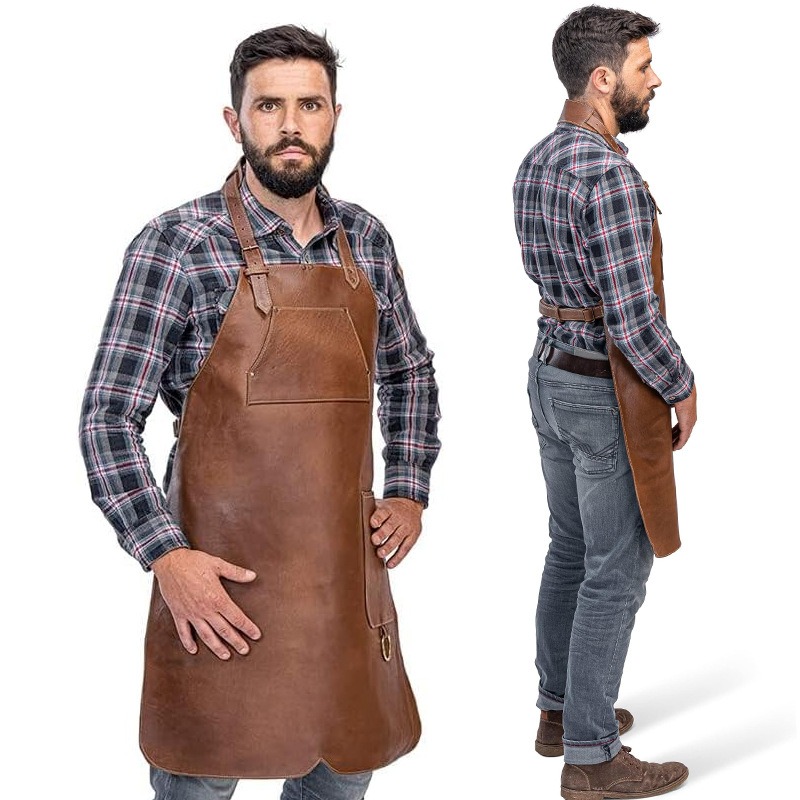 Leatherwork Apron - PU Hanging Neck Leather Apron Oil
