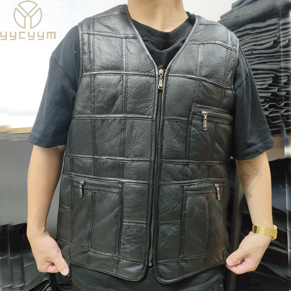 Leather Work Vest - 2026 Real Sheepskin Genuine Leather Vest