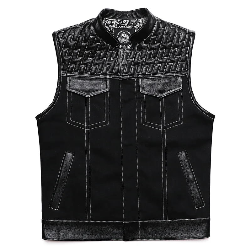Leather Work Vest - SOA Club Style Motorcycle Leather Vest