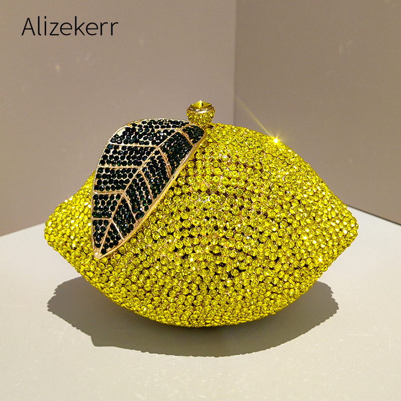 Leatherwork Wallet - Alizekerr Lemon Shaped Diamond Evening Bags