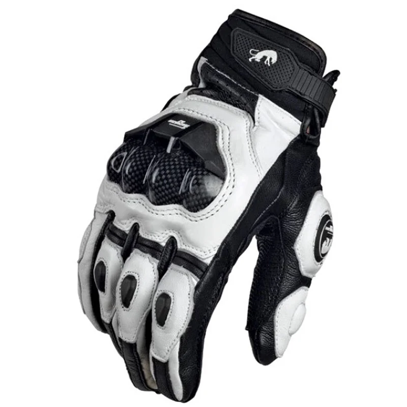 Leather Work Winter Gloves - Motorcycle Gloves Black Racing Genuine Leather