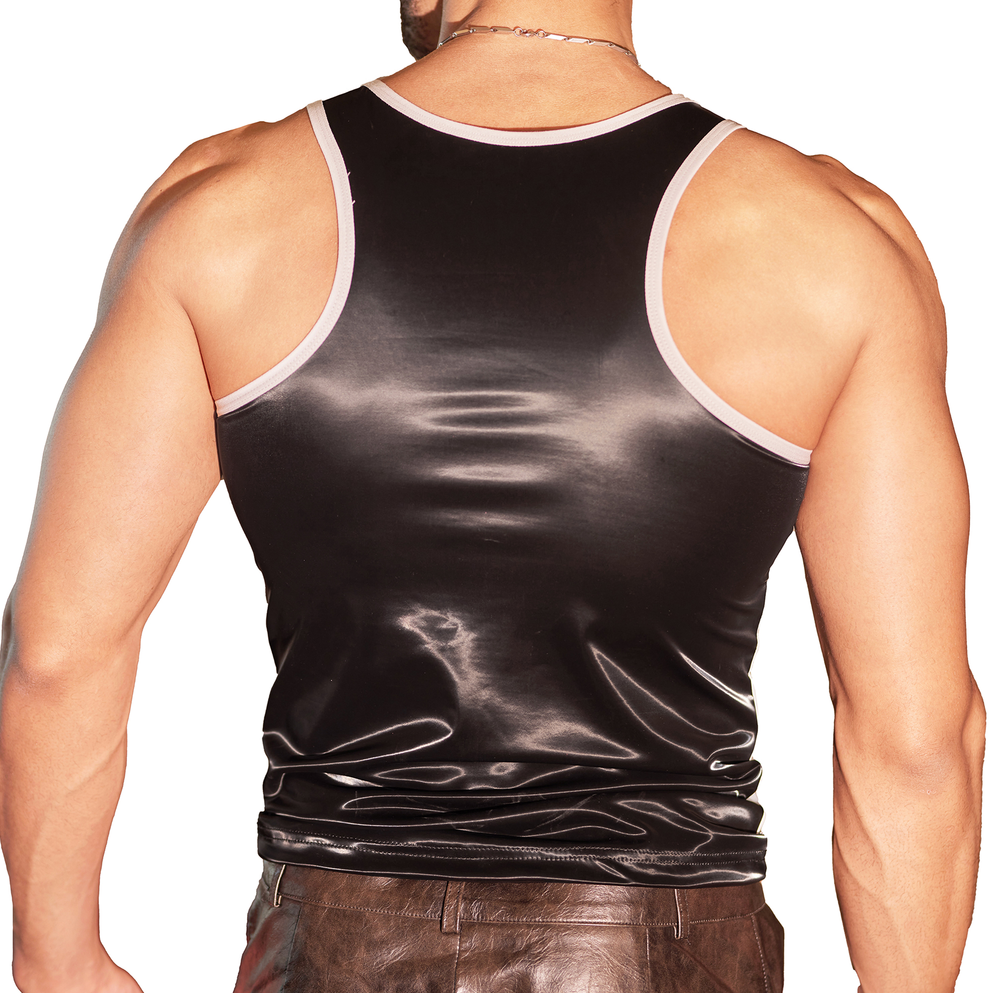 Men Faux Leather Sleeveless T- - Leather Work Vest review and price