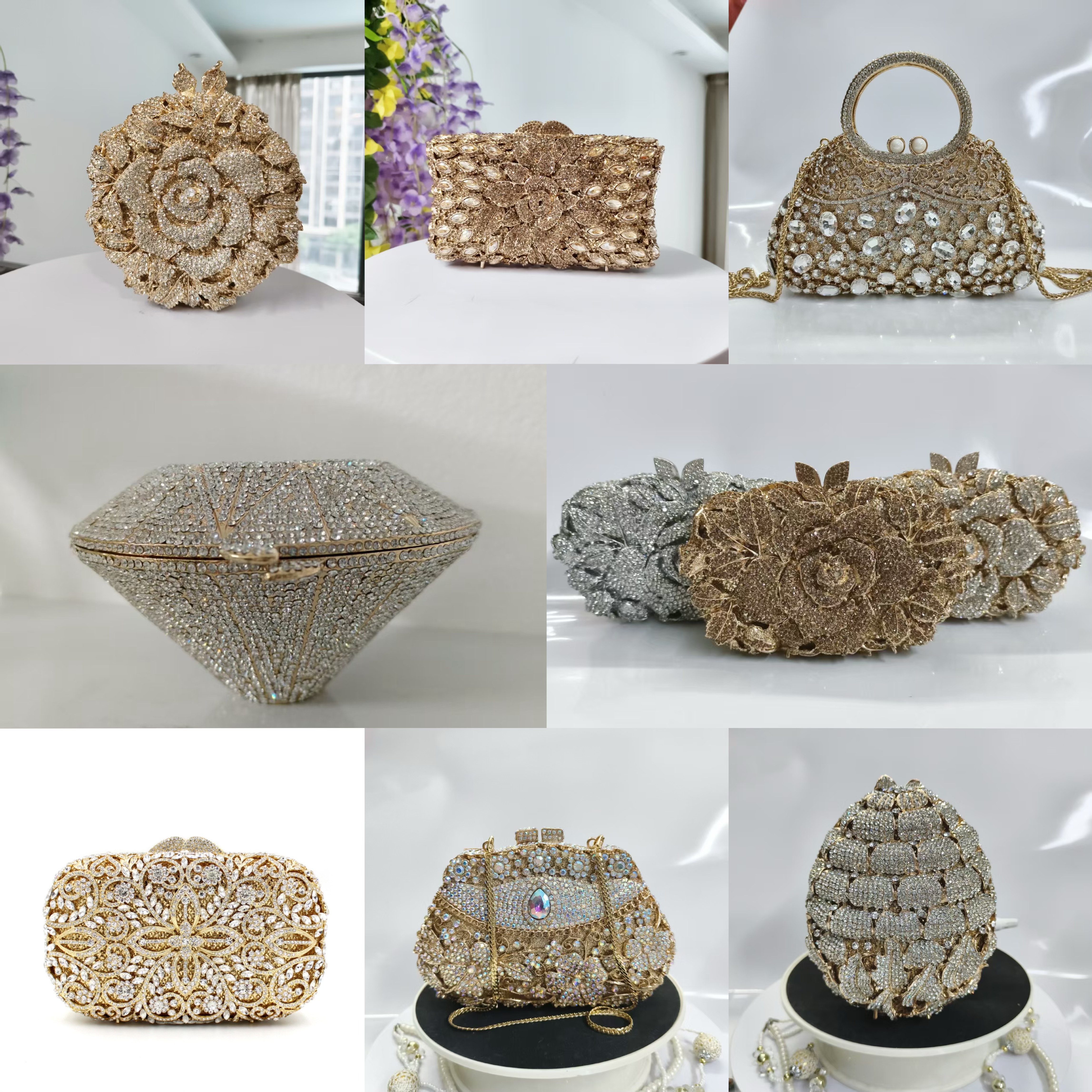 New Rhinestone Clutch Purse Wo - Leatherwork Wallet review and price