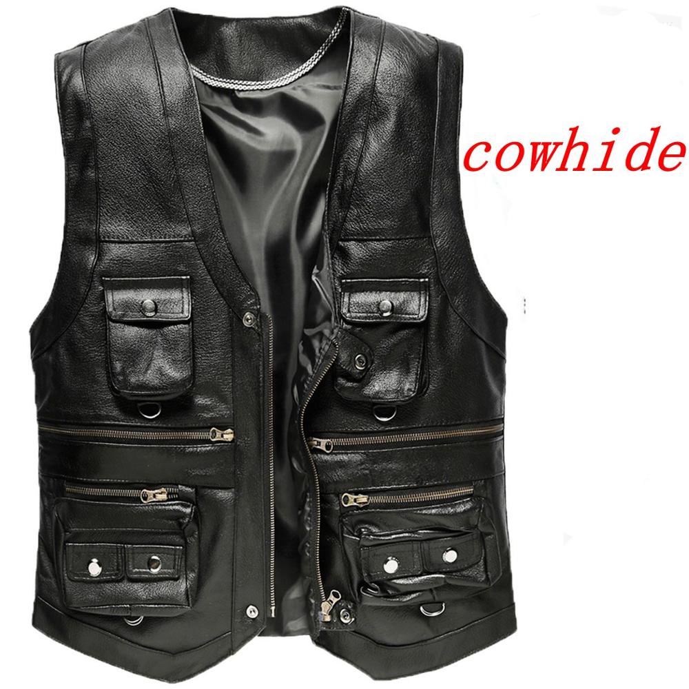 2025 Cowhide Genuine Leather V - Leather Work Vest review and price