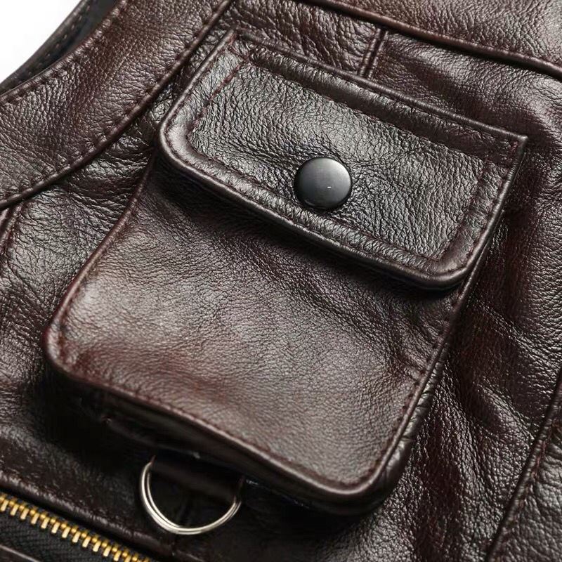 2025 Cowhide Genuine Leather V - Leather Work Vest review and price