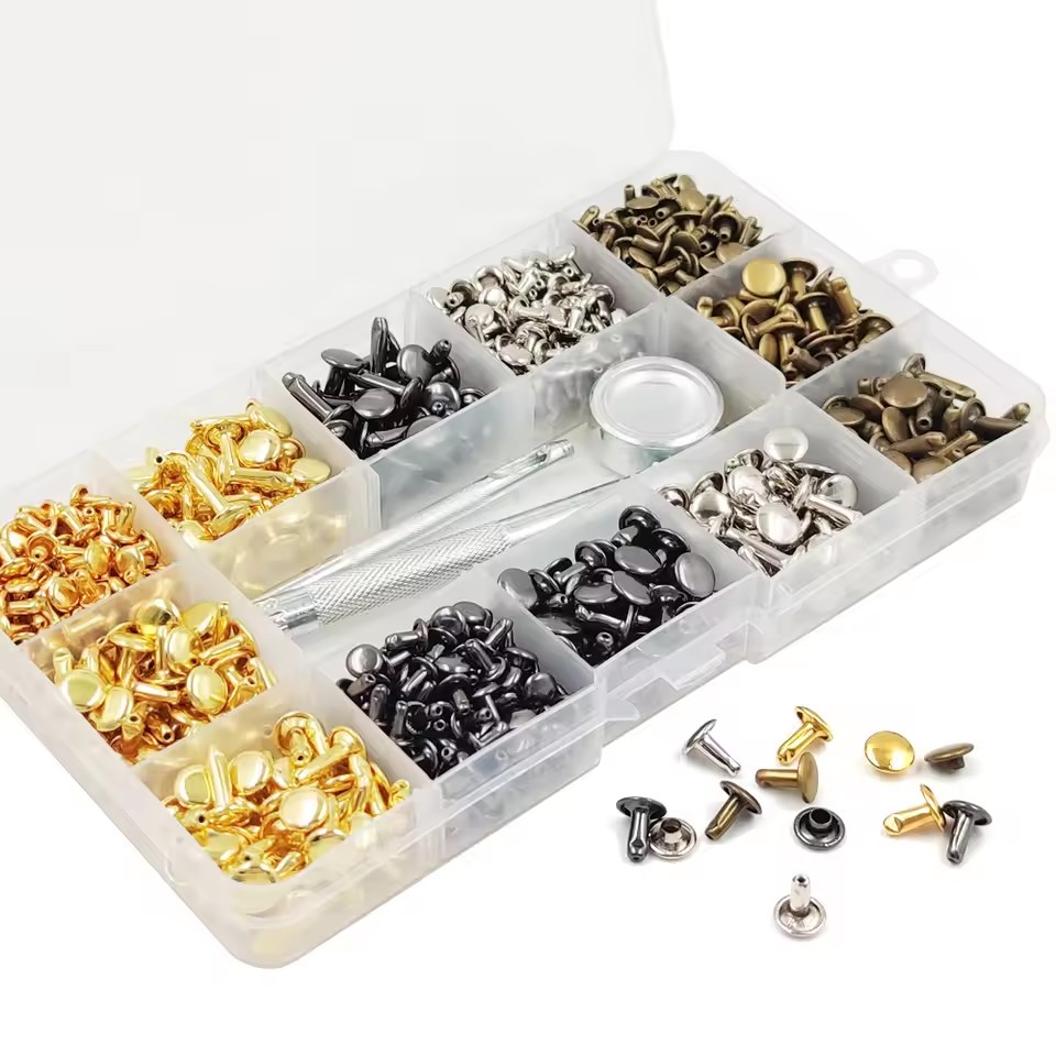 Metal Double Cap Rivets Stud R - Rivet Setter Tool review and price