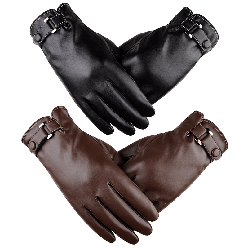 Cycling Pu Leather Gloves Wind - Leather Work Winter Gloves review and price