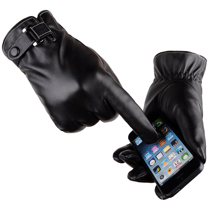 Cycling Pu Leather Gloves Wind - Leather Work Winter Gloves review and price