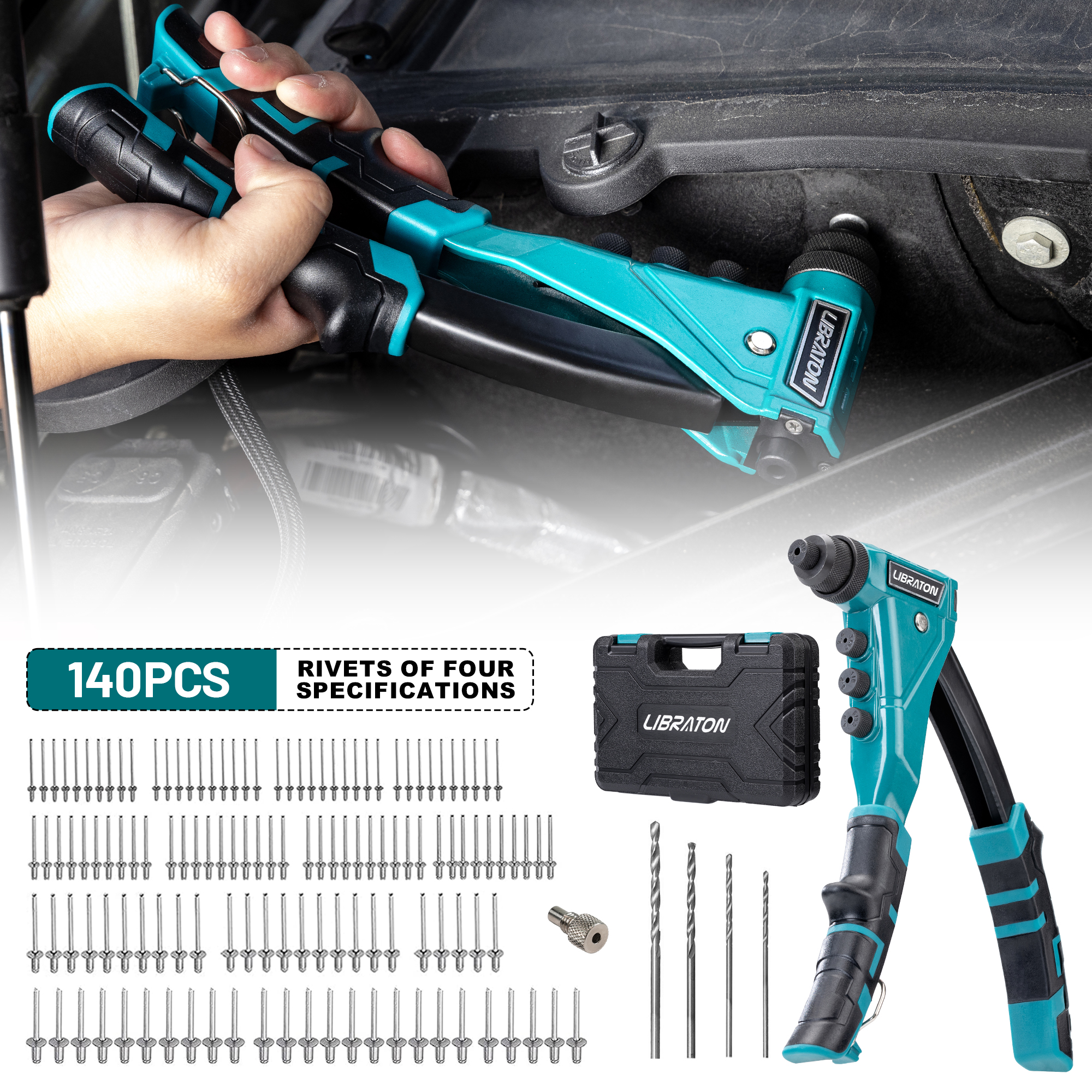 LIBRATON 140pcs Heavy-Duty Riv - Rivet Setter Tool review and price