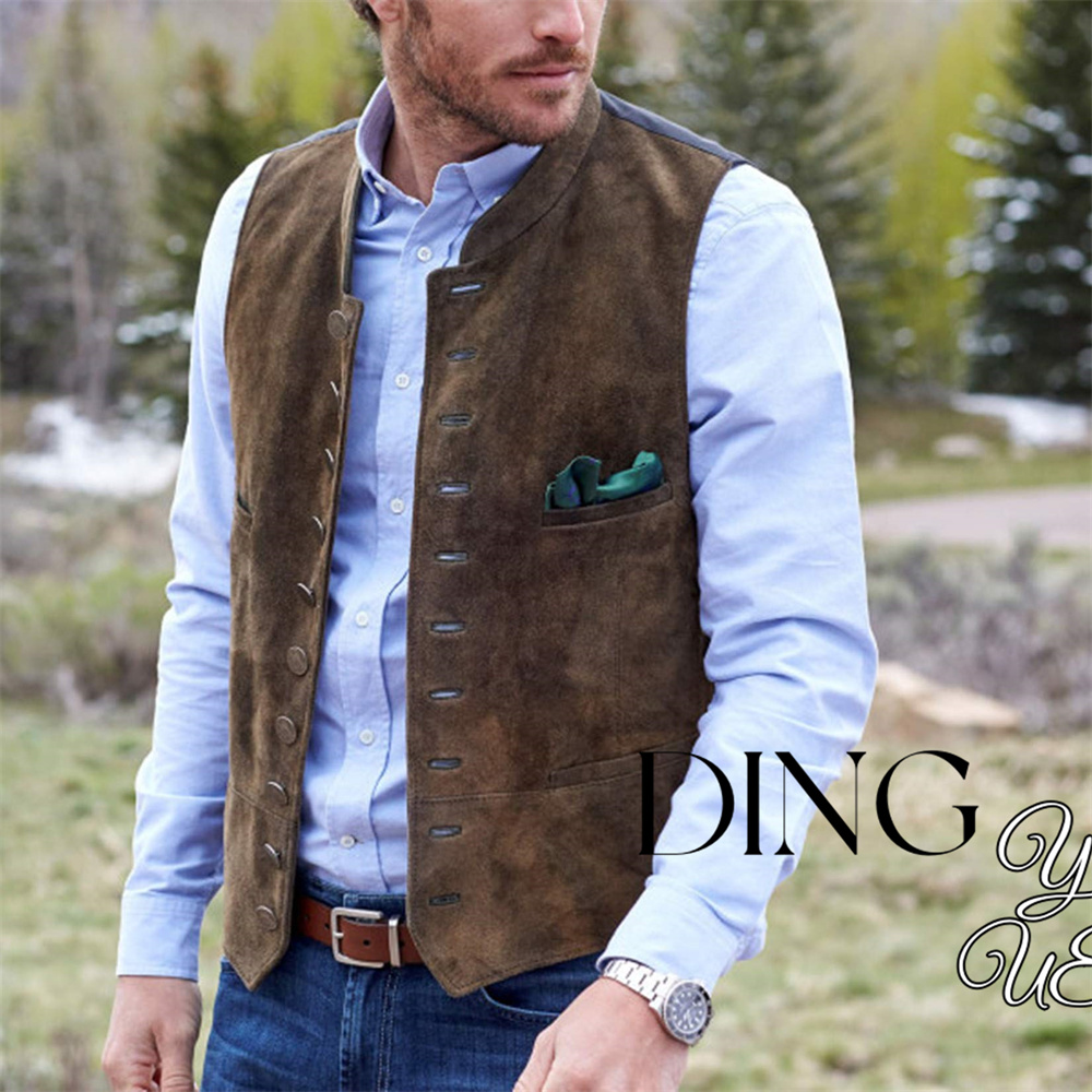 Men's Suede Leather 10-button  - Leather Work Vest review and price