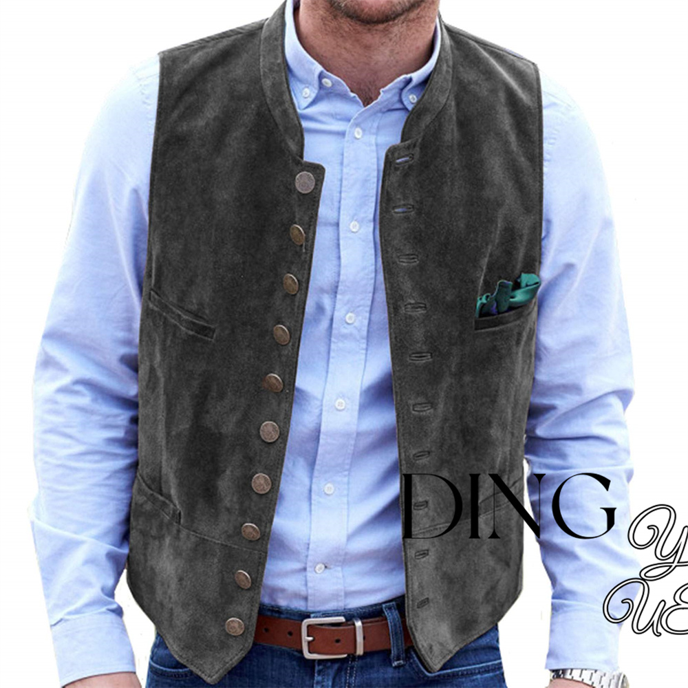 Men's Suede Leather 10-button  - Leather Work Vest review and price
