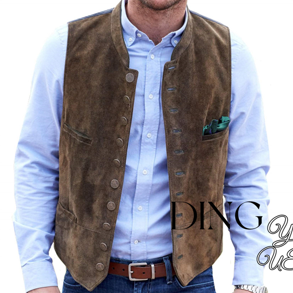 Men's Suede Leather 10-button  - Leather Work Vest review and price