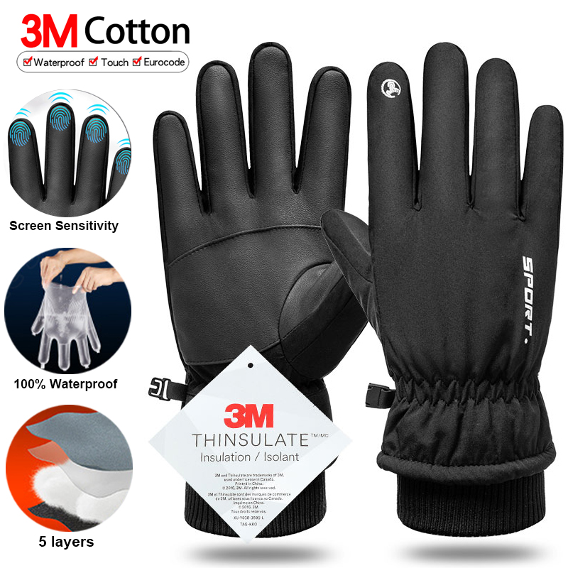 Thermal Winter Cycling Ski Glo - Leather Work Winter Gloves review and price