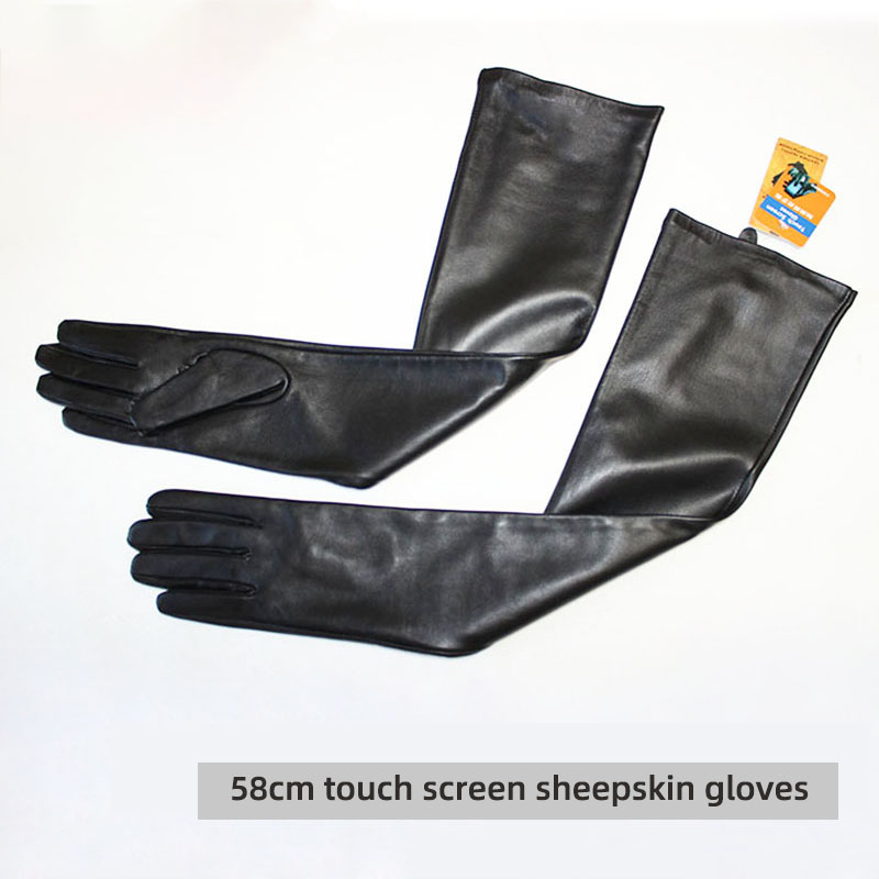 Touch Screen Extra Long Leathe - Leather Work Winter Gloves review and price