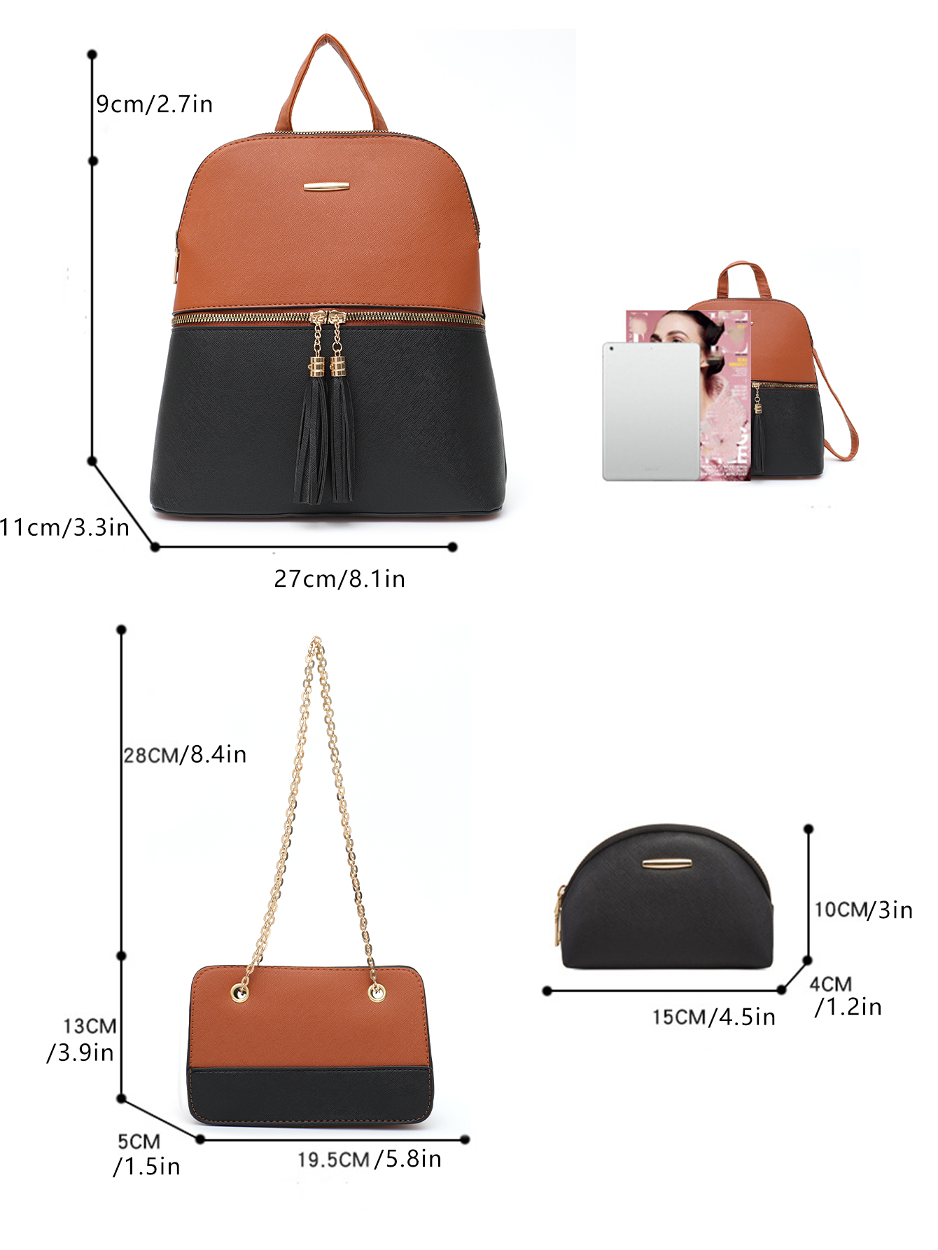 4 PCS Bags Set Women's Fashion - Leatherwork Wallet review and price