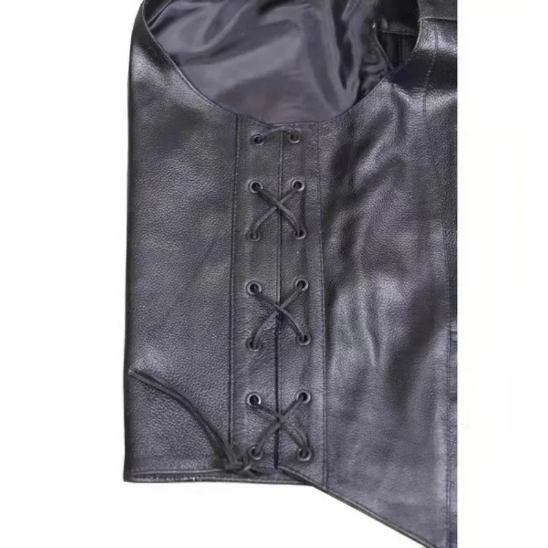 Men's Punk Style Denim Vest wi - Leather Work Vest review and price