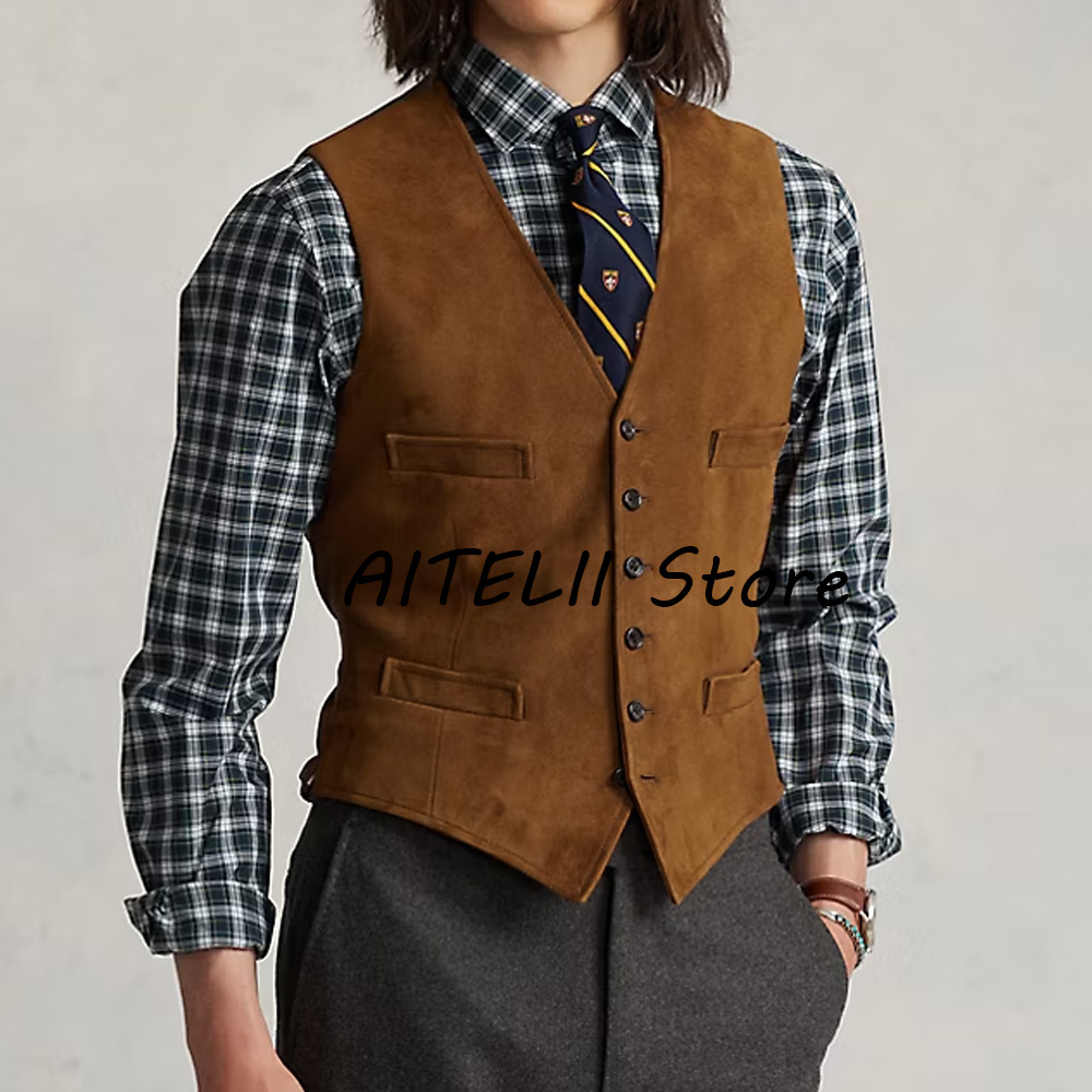 Mens Gilets Men's Suede Vest E - Leather Work Vest review and price