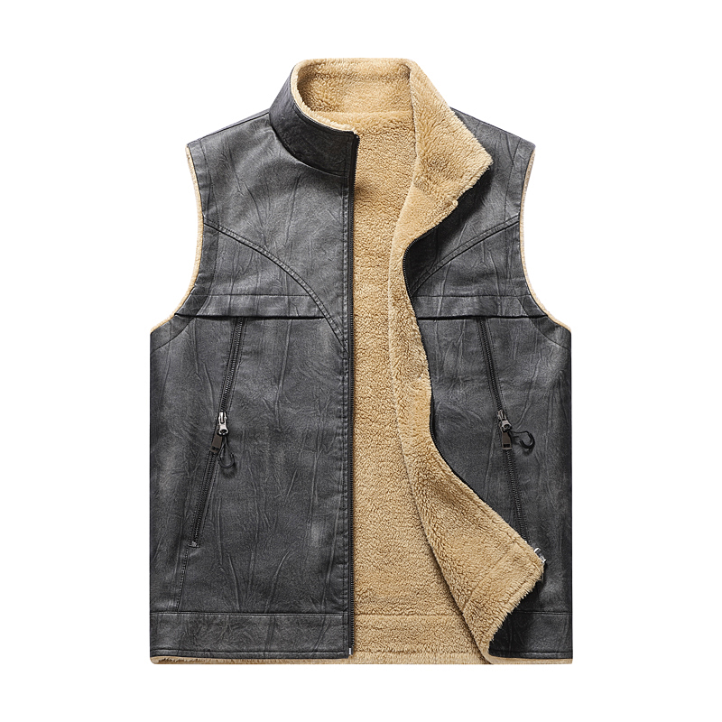 Winter Man Fleece Casual Sleev - Leather Work Vest review and price