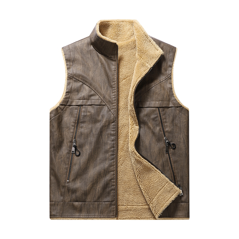 Winter Man Fleece Casual Sleev - Leather Work Vest review and price