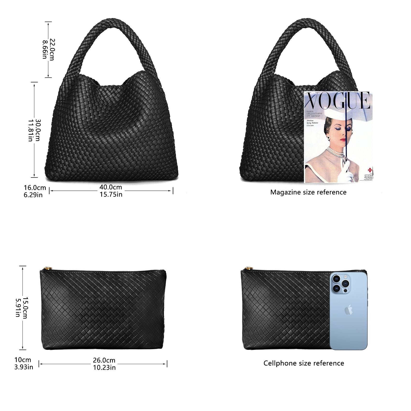Large Woven Tote Bag for Women - Leatherwork Wallet review and price
