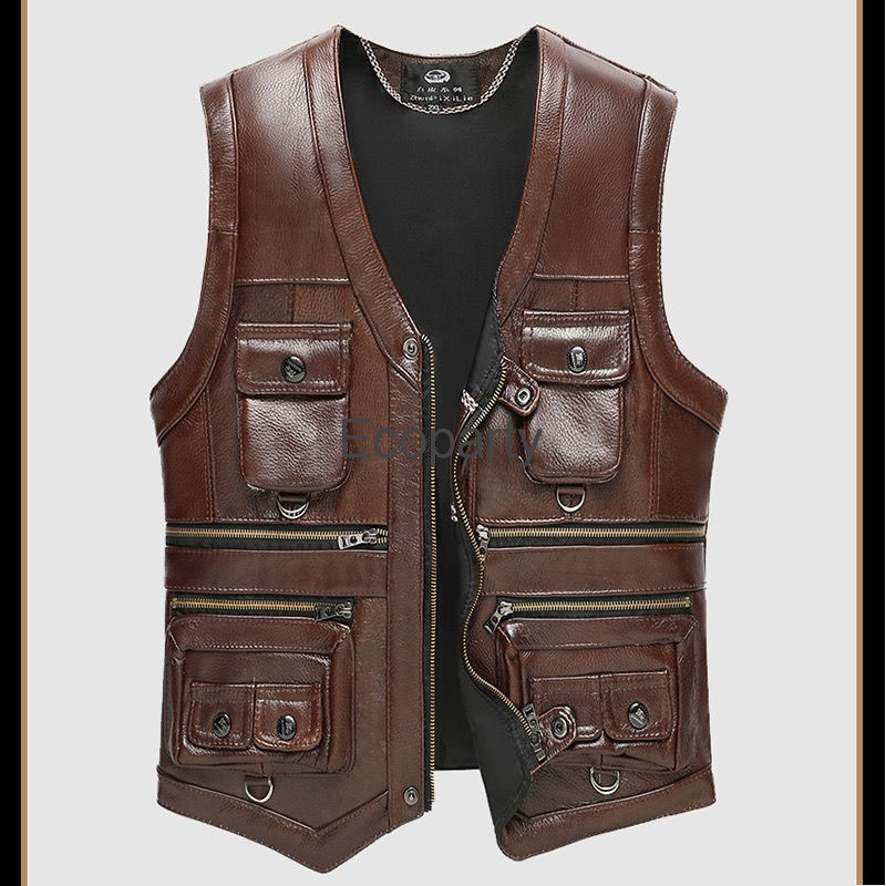 2024 Autumn Winter Leather Ves - Leather Work Vest review and price