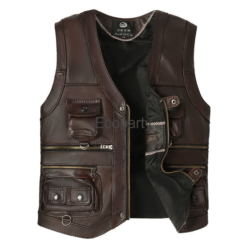 2024 Autumn Winter Leather Ves - Leather Work Vest review and price