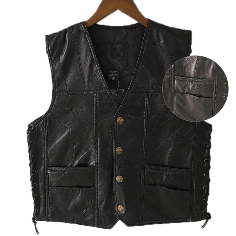 2025 Black Leather Motorcycle  - Leather Work Vest review and price