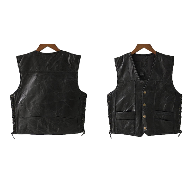2025 Black Leather Motorcycle  - Leather Work Vest review and price
