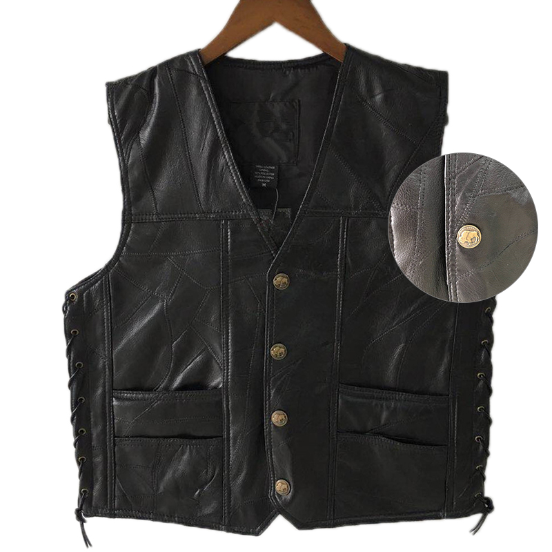 2025 Black Leather Motorcycle  - Leather Work Vest review and price