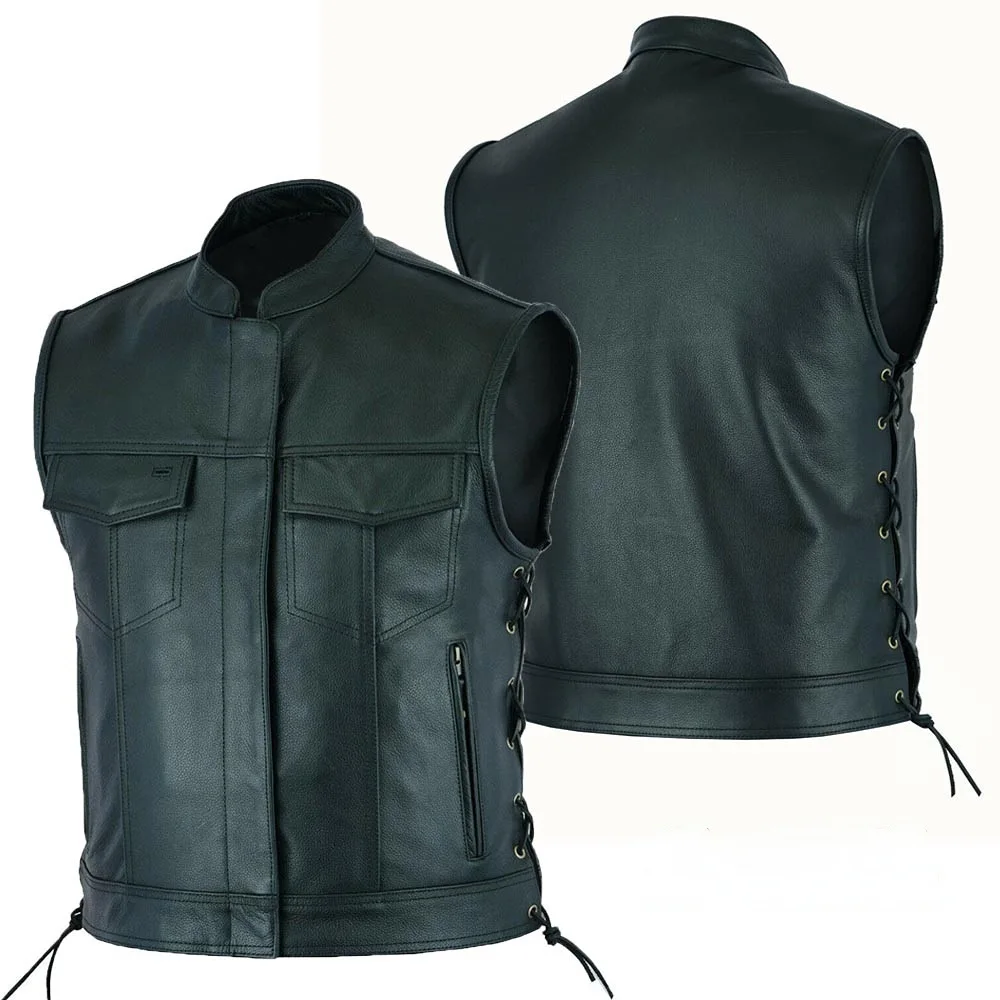 Vest Leather Punk Fashion Casu - Leather Work Vest review and price